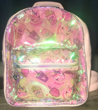 Load image into Gallery viewer, Pink Unicorn Snacks Clear Mini Backpack

