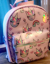 Load image into Gallery viewer, Purple Hologram Rainbow Bling Mini Back Pack

